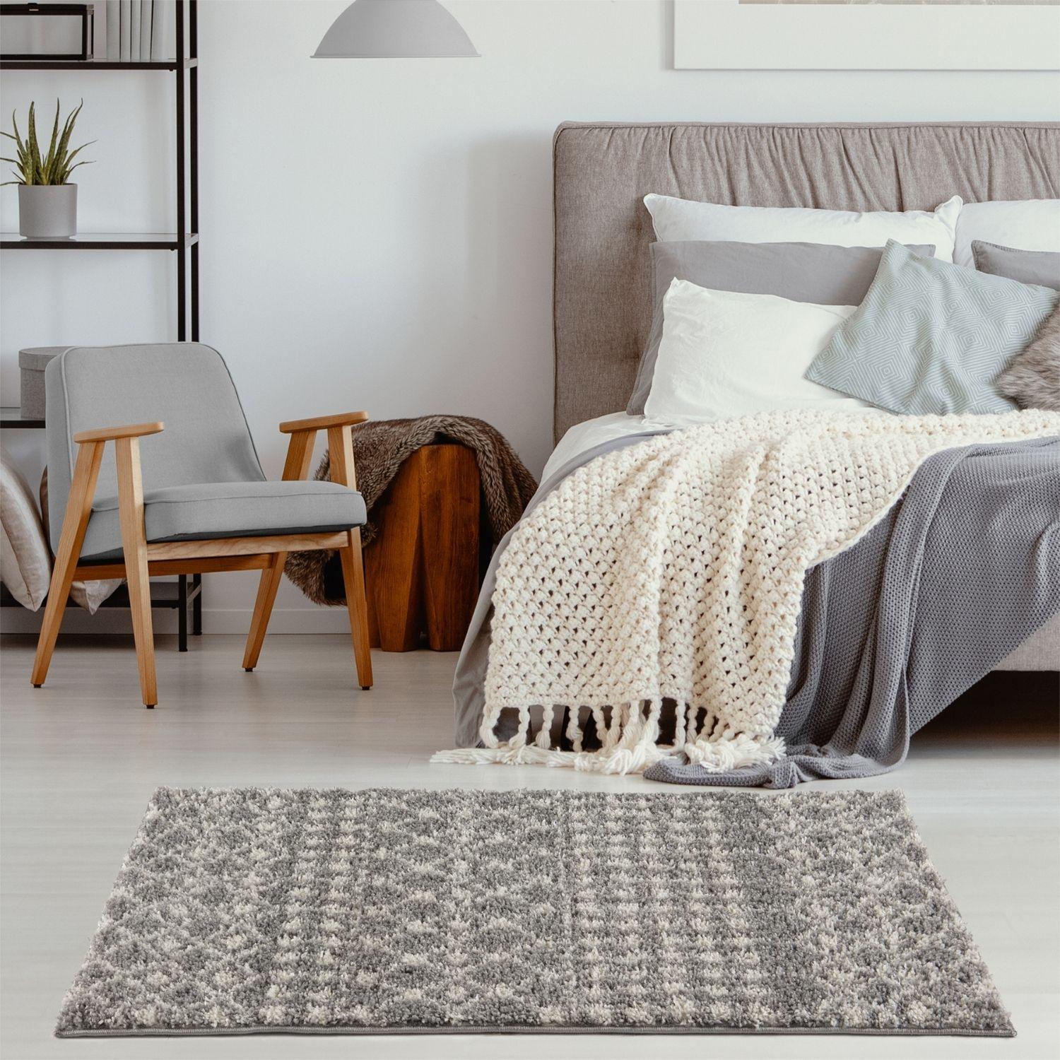 Moroccan Grey Shaggy Rug | 1010 - Bargainia.com - 5056584541557 - 3584