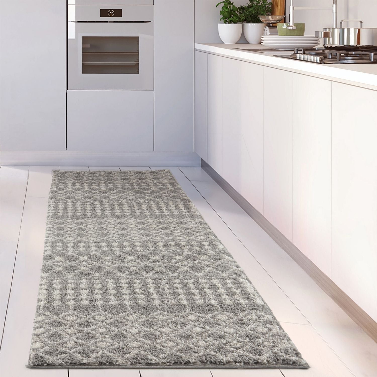 Moroccan Grey Shaggy Rug | 1010 - Bargainia.com - 5056584541618 - 3585