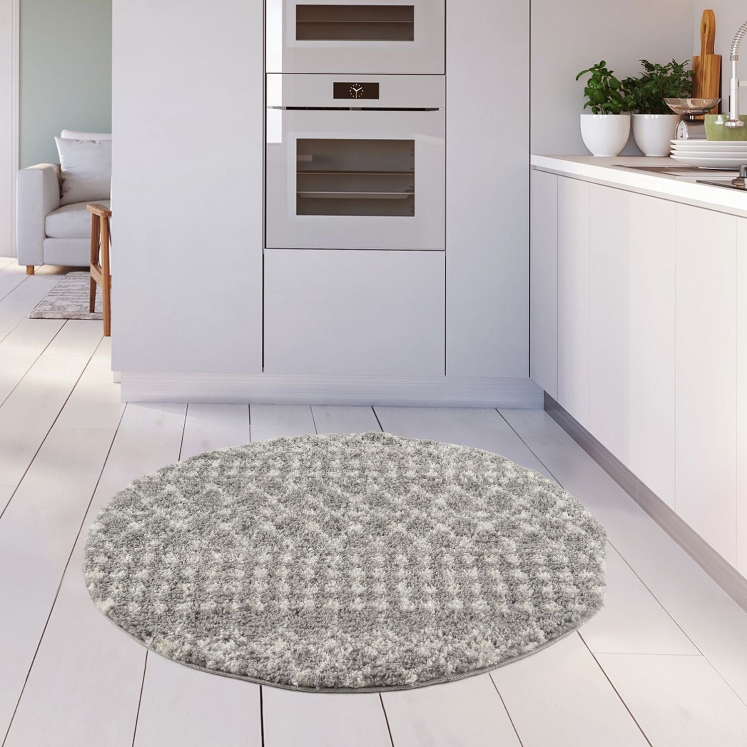 Moroccan Grey Shaggy Rug | 1010 - Bargainia.com - 