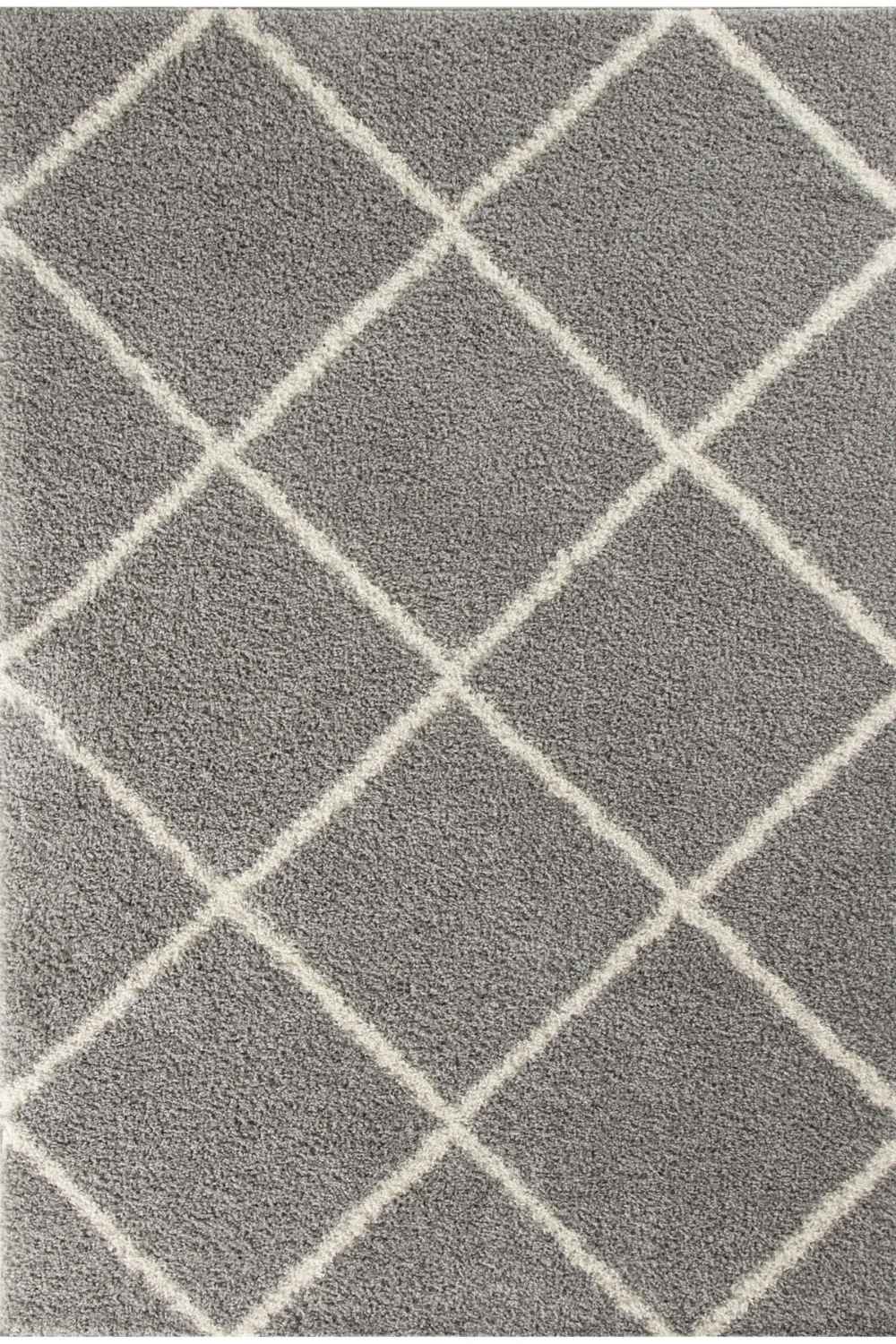 Moroccan Grey Shaggy Rug | 510 - Bargainia.com - 