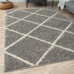 Moroccan Grey Shaggy Rug | 510 - Bargainia.com - 