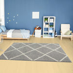 Moroccan Grey Shaggy Rug | 510 - Bargainia.com - 