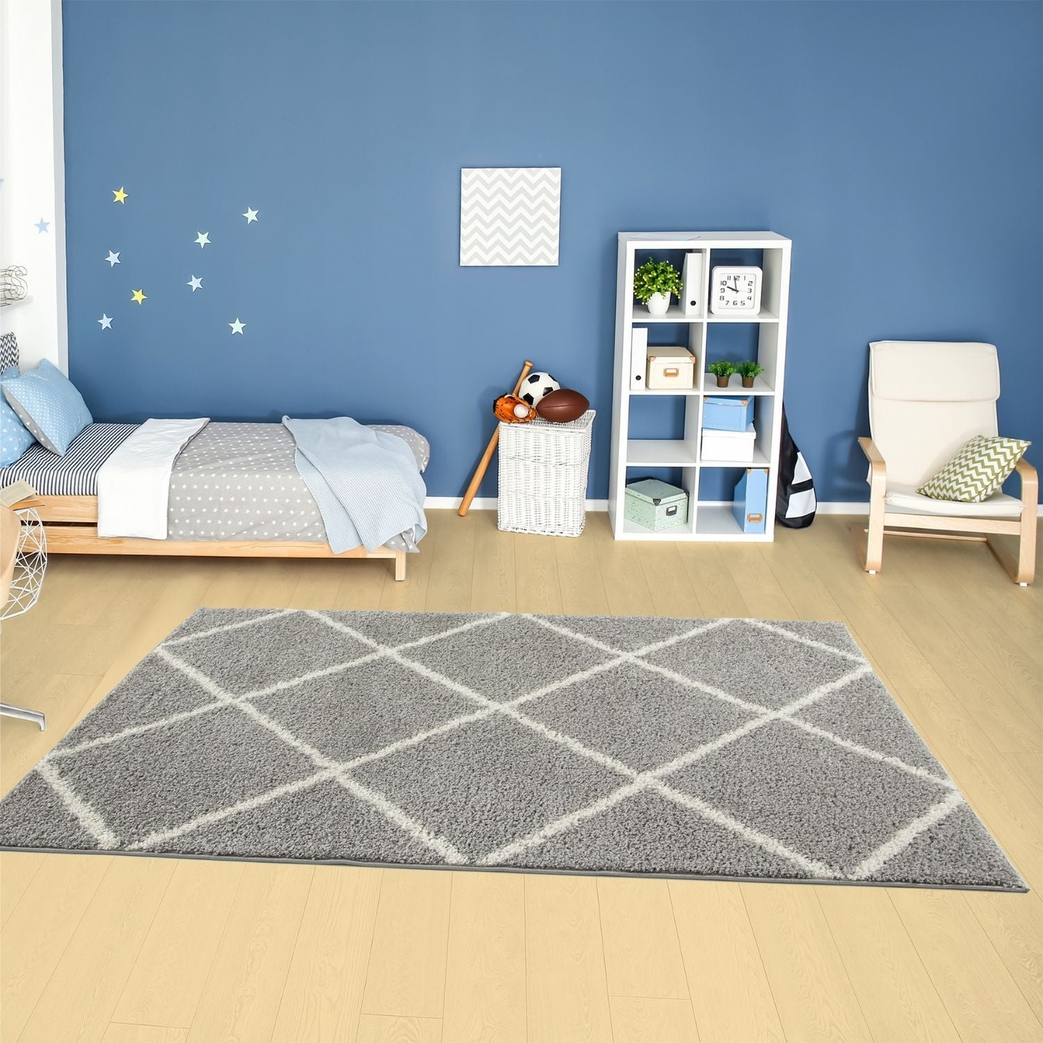 Moroccan Grey Shaggy Rug | 510 - Bargainia.com - 5056584503005 - 3170