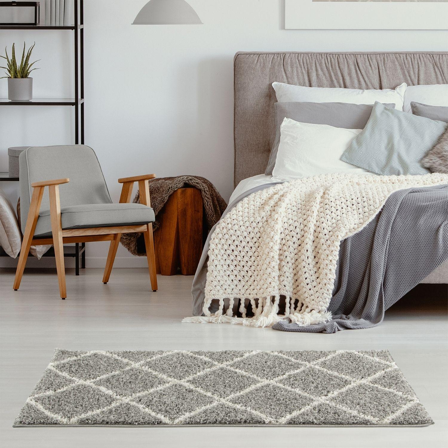 Moroccan Grey Shaggy Rug | 510 - Bargainia.com - 5056584503005 - 3170