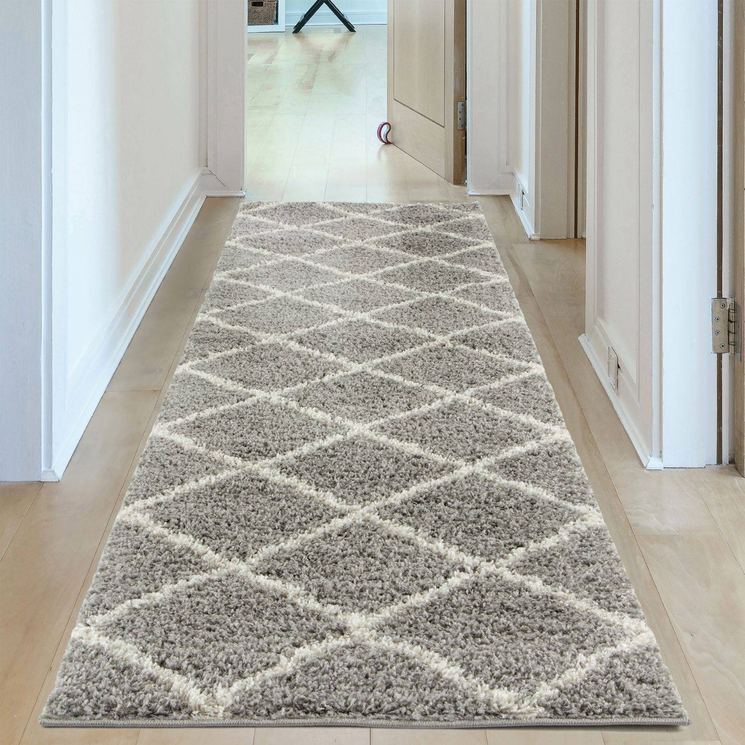 Moroccan Grey Shaggy Rug | 510 - Bargainia.com - 