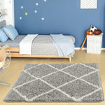 Moroccan Grey Shaggy Rug | 510 - Bargainia.com - 