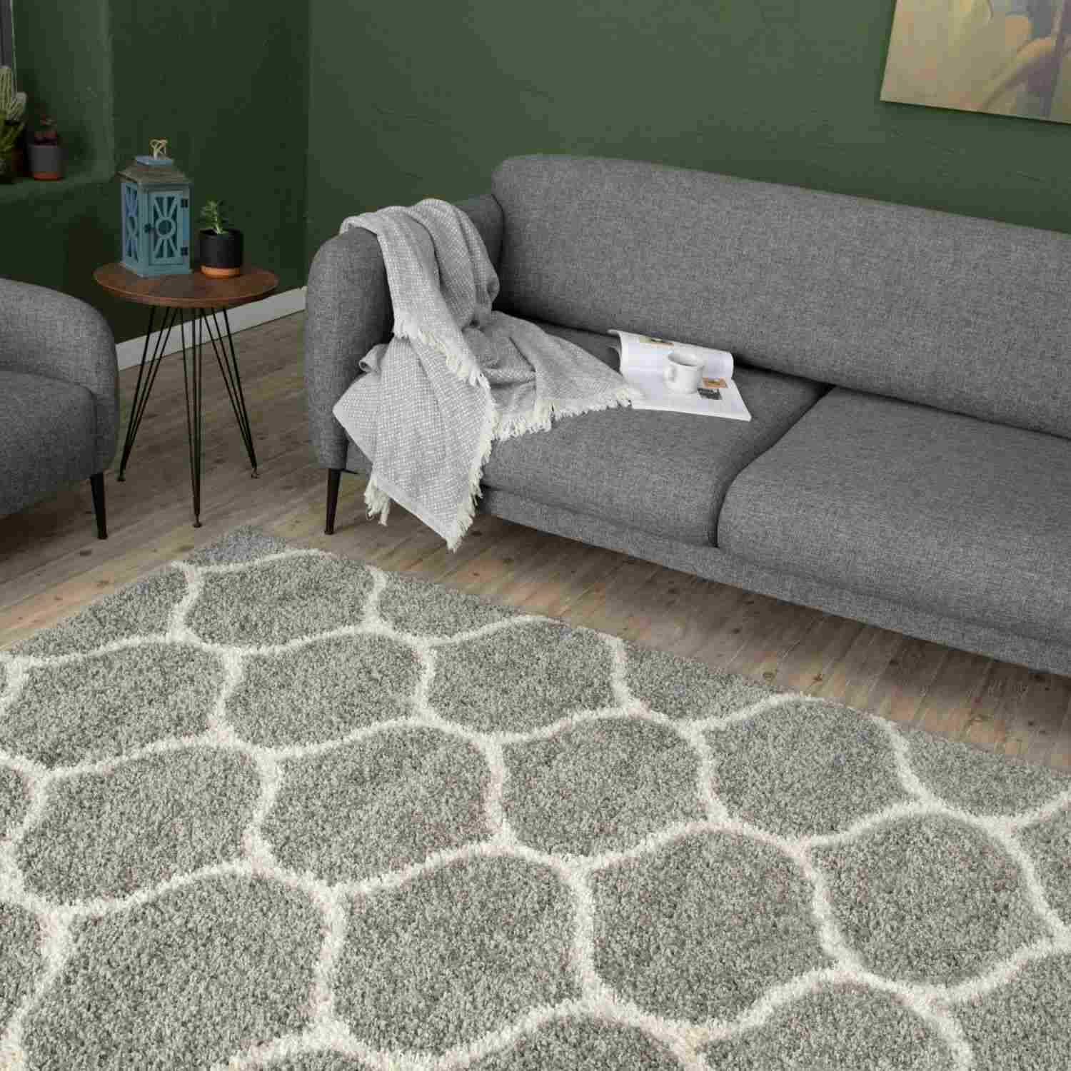 Moroccan Grey Shaggy Rug | 610 - Bargainia.com - 5056584503609 - 3230