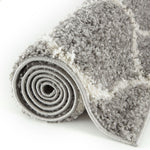 Moroccan Grey Shaggy Rug | 610 - Bargainia.com - 