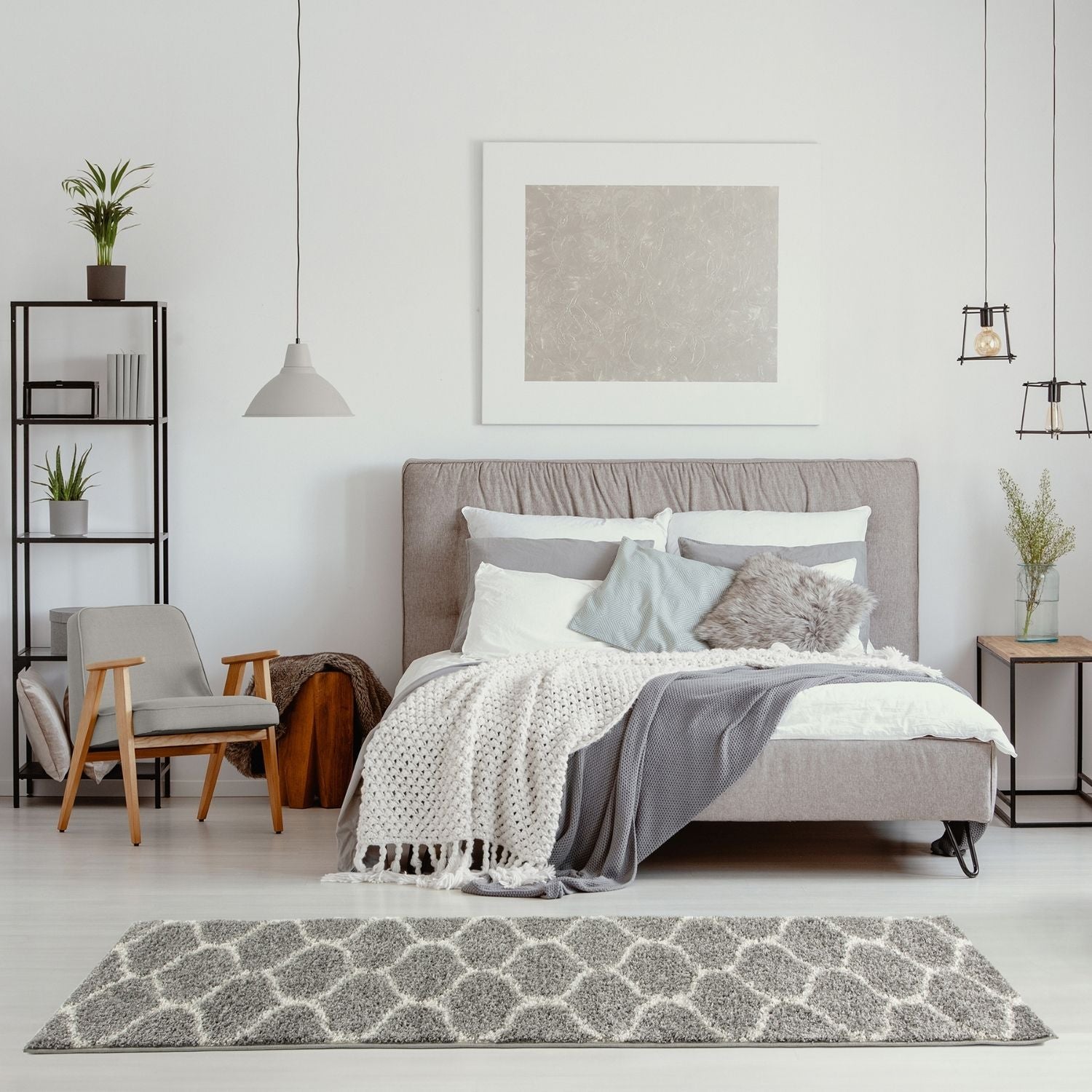 Moroccan Grey Shaggy Rug | 610 - Bargainia.com - 5056584503722 - 3232