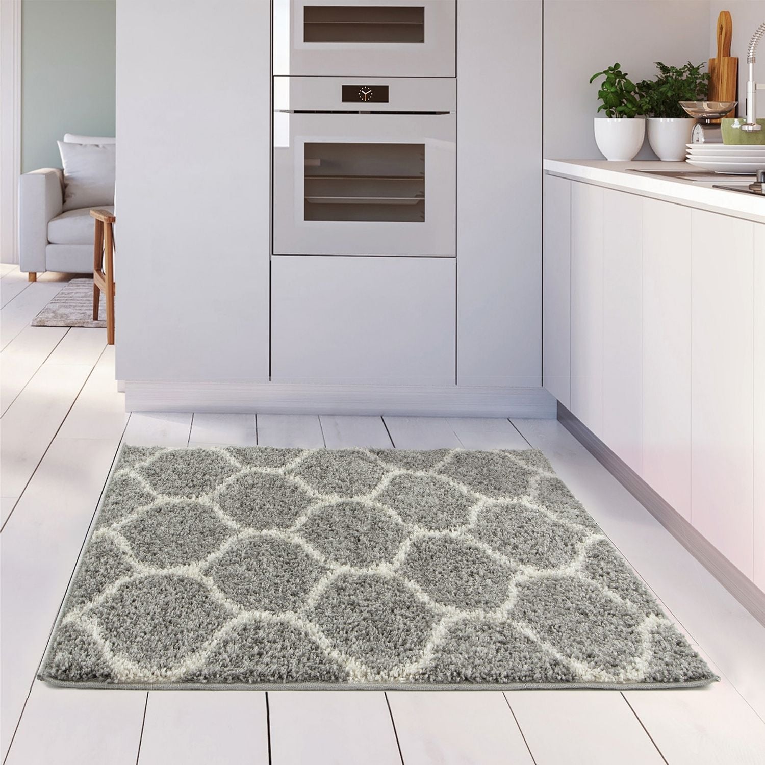 Moroccan Grey Shaggy Rug | 610 - Bargainia.com - 5056584503784 - 3233