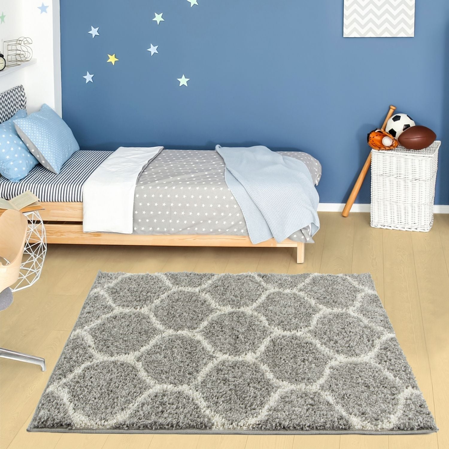 Moroccan Grey Shaggy Rug | 610 - Bargainia.com - 5056584503784 - 3233