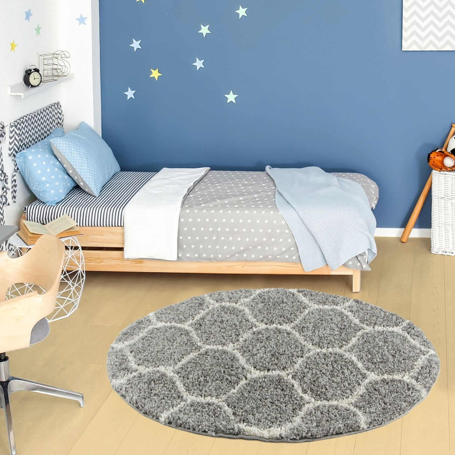 Moroccan Grey Shaggy Rug | 610 - Bargainia.com - 