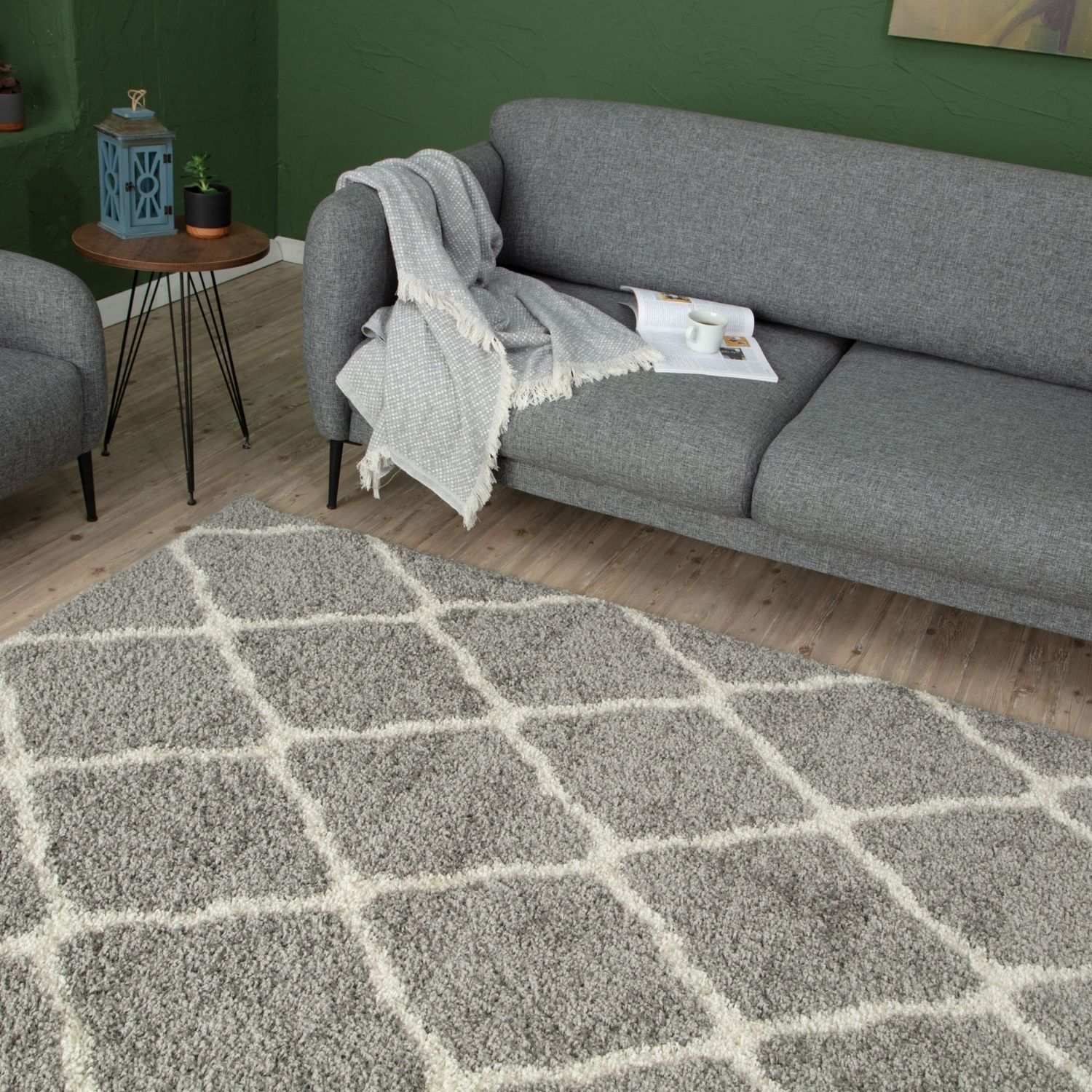 Moroccan Grey Shaggy Rug | 710 - Bargainia.com - 5056584504200 - 3290