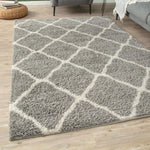 Moroccan Grey Shaggy Rug | 710 - Bargainia.com - 