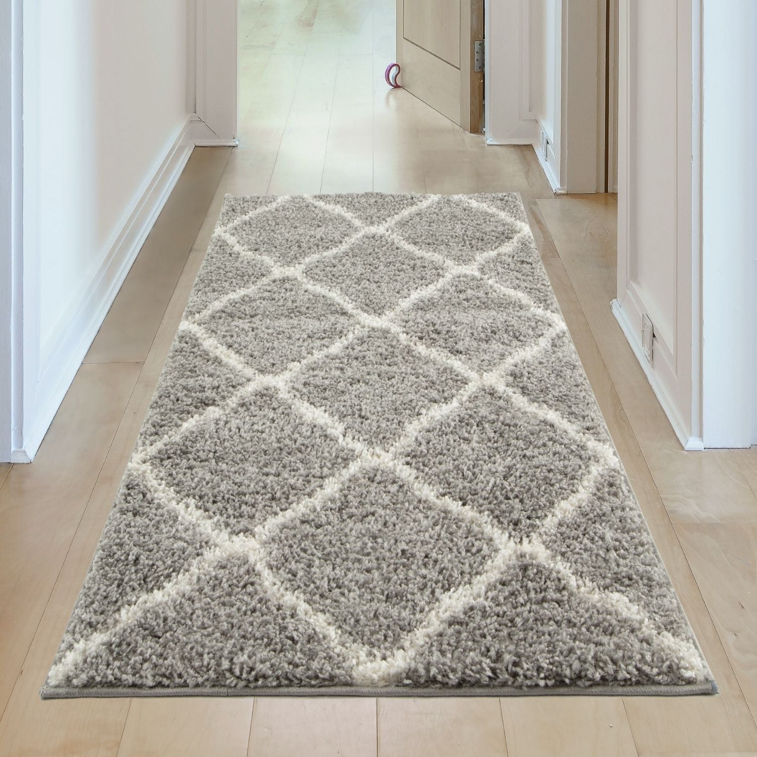 Moroccan Grey Shaggy Rug | 710 - Bargainia.com - 