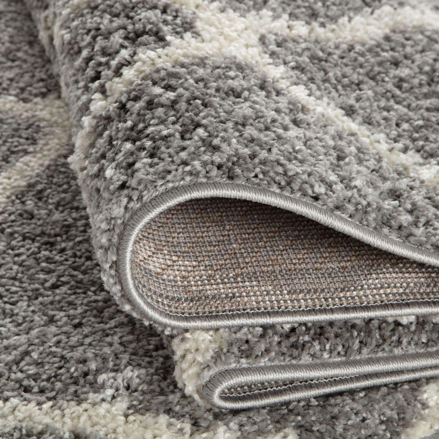 Moroccan Grey Shaggy Rug | 710 - Bargainia.com - 