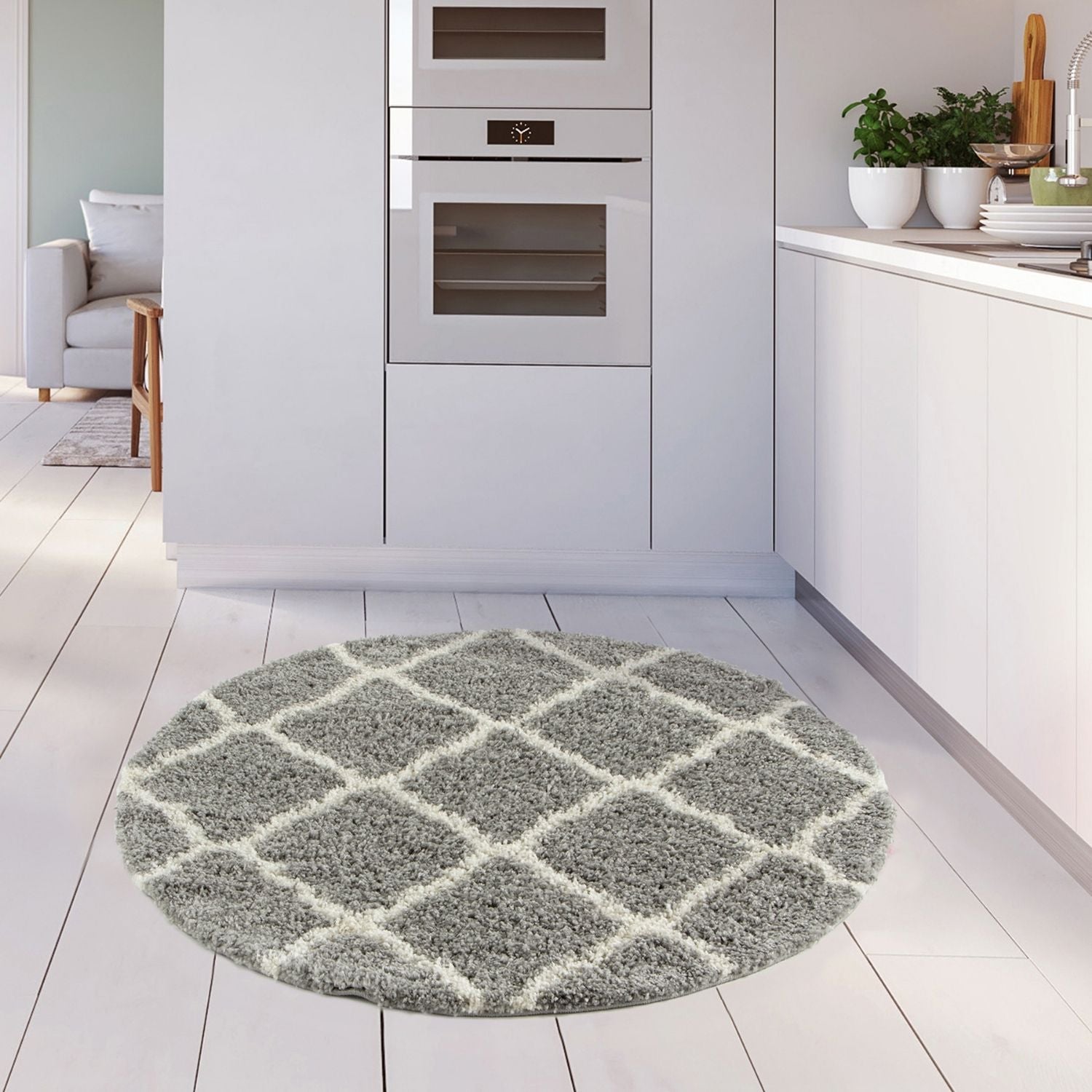 Moroccan Grey Shaggy Rug | 710 - Bargainia.com - 