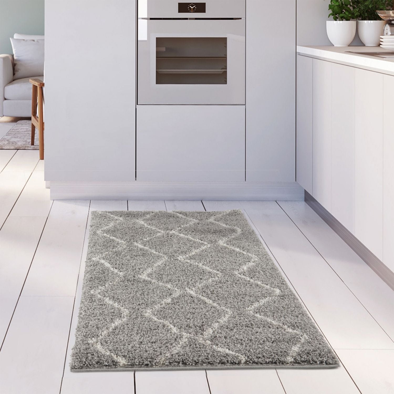 Moroccan Grey Shaggy Rug | 810 - Bargainia.com - 5056584513479 - 3464