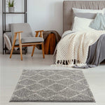 Moroccan Grey Shaggy Rug | 810 - Bargainia.com - 