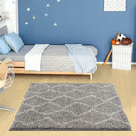 Moroccan Grey Shaggy Rug | 810 - Bargainia.com - 