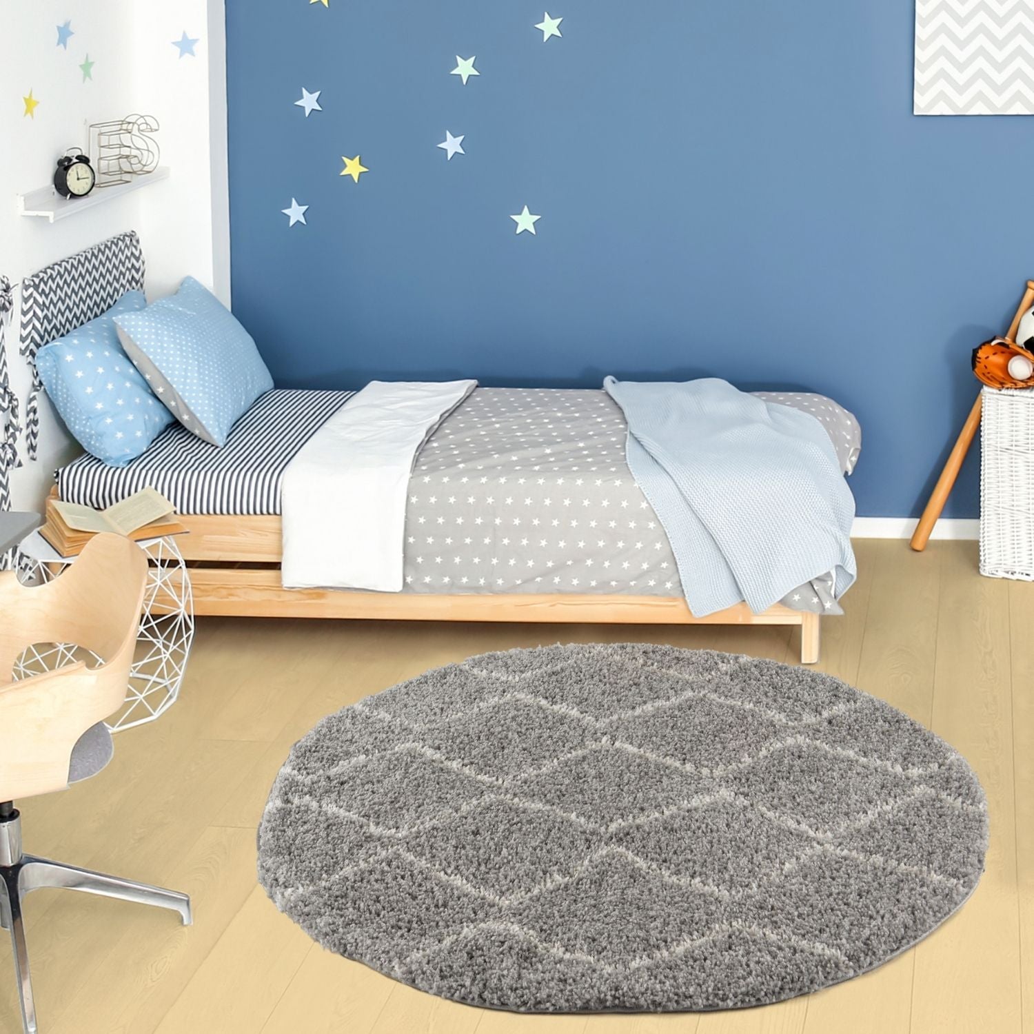 Moroccan Grey Shaggy Rug | 810 - Bargainia.com - 