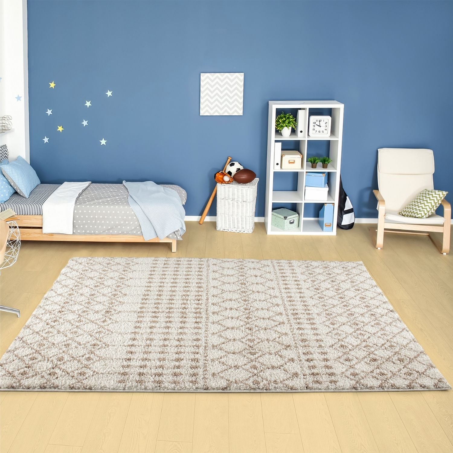 Moroccan Ivory Beige Shaggy Rug | 1030 - Bargainia.com - 5056584541519 - 3603