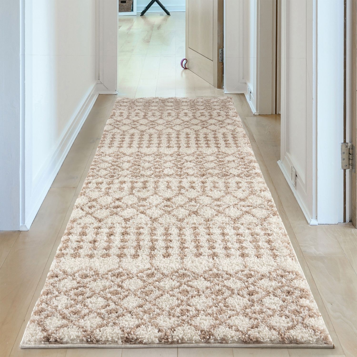 Moroccan Ivory Beige Shaggy Rug | 1030 - Bargainia.com - 5056584541632 - 3605