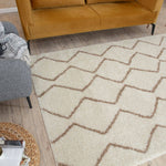 Moroccan Ivory Beige Shaggy Rug | 830 - Bargainia.com - 