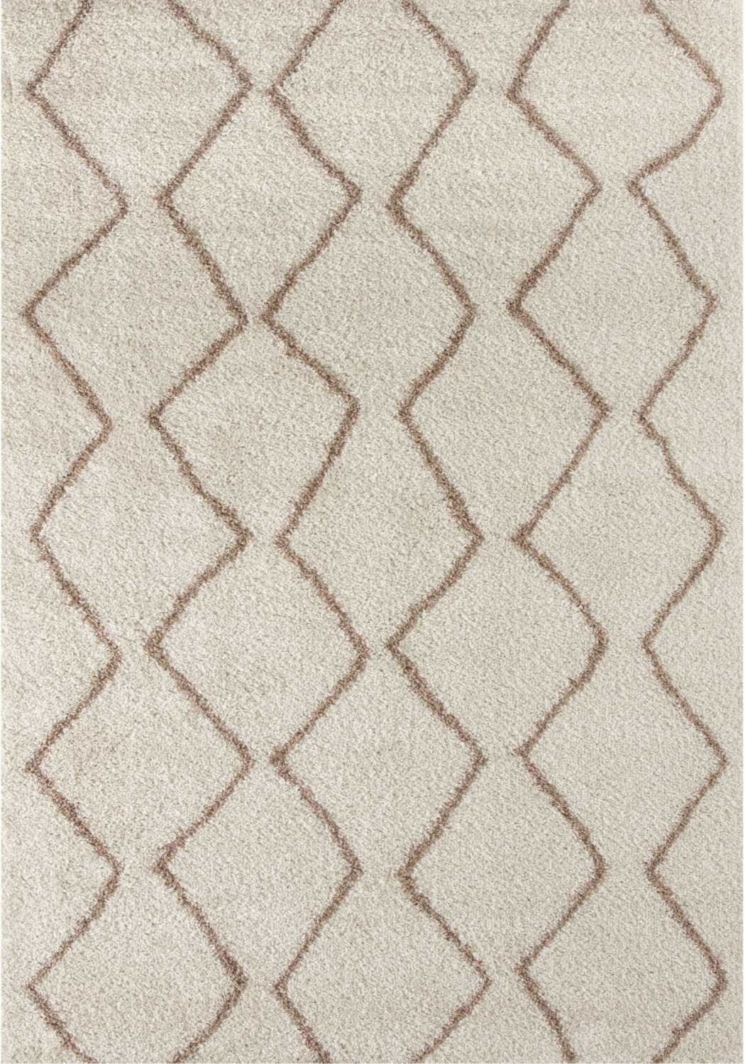 Moroccan Ivory Beige Shaggy Rug | 830 - Bargainia.com - 