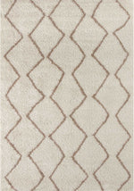 Moroccan Ivory Beige Shaggy Rug | 830 - Bargainia.com - 