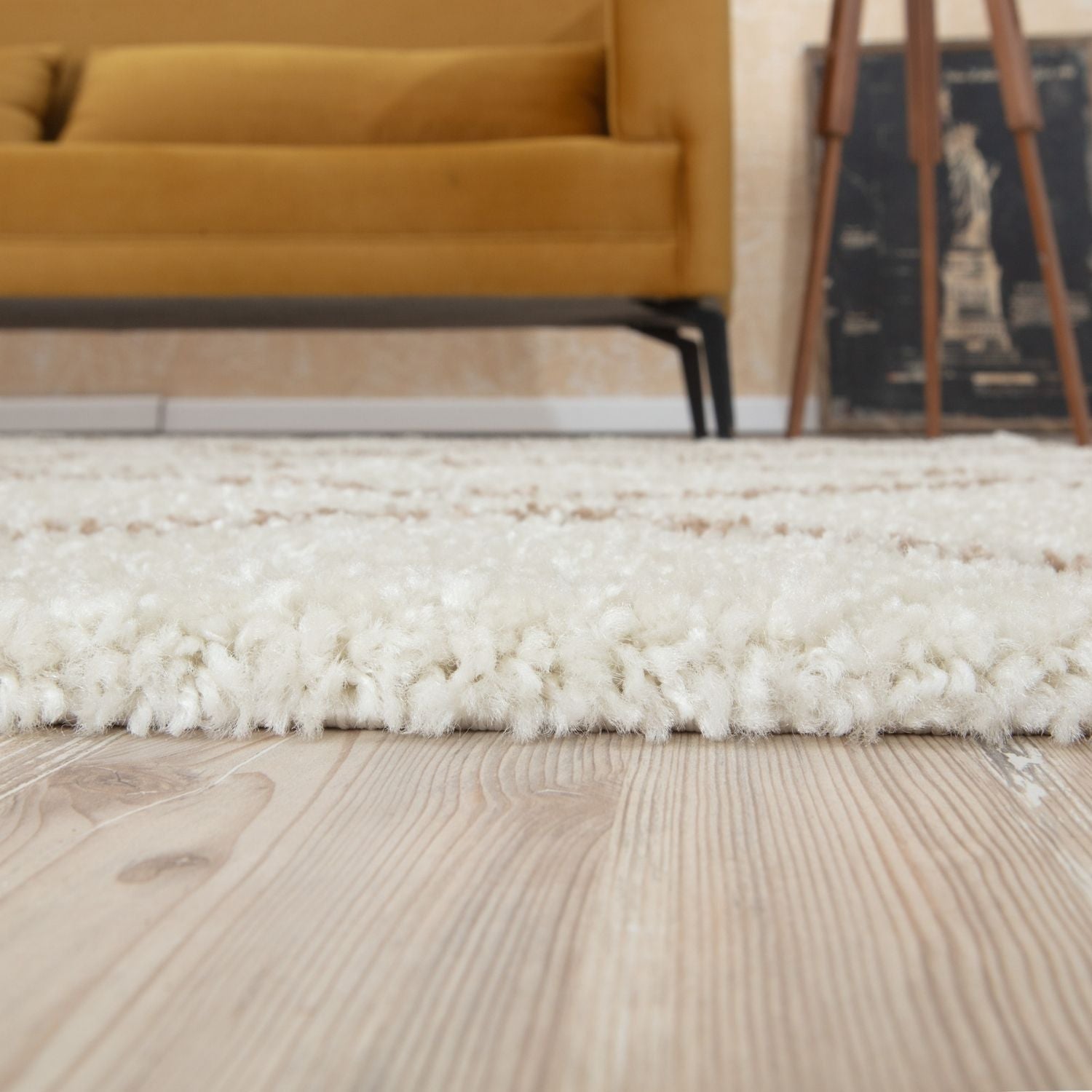 Moroccan Ivory Beige Shaggy Rug | 830 - Bargainia.com - 5056584513370 - 3483