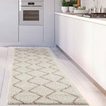 Moroccan Ivory Beige Shaggy Rug | 830 - Bargainia.com - 