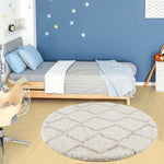 Moroccan Ivory Beige Shaggy Rug | 830 - Bargainia.com - 