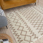 Moroccan Ivory Beige Shaggy Rug | 930 - Bargainia.com - 