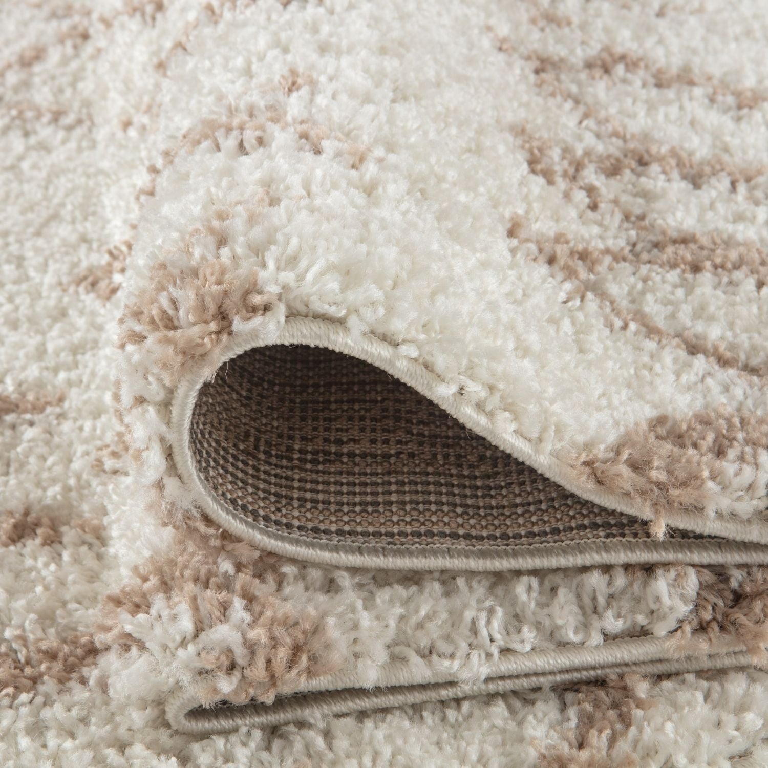 Moroccan Ivory Beige Shaggy Rug | 930 - Bargainia.com - 