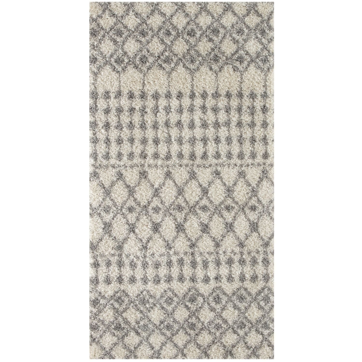 Moroccan Ivory Grey Shaggy Rug | 1000 - Bargainia.com - 