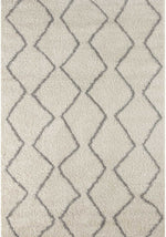Moroccan Ivory Grey Shaggy Rug | 800 - Bargainia.com - 