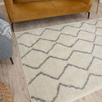 Moroccan Ivory Grey Shaggy Rug | 800 - Bargainia.com - 