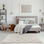 Moroccan Ivory Grey Shaggy Rug | 800 - Bargainia.com - 