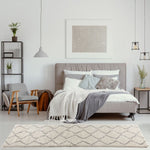 Moroccan Ivory Grey Shaggy Rug | 800 - Bargainia.com - 