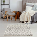 Moroccan Ivory Grey Shaggy Rug | 900 - Bargainia.com - 
