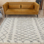 Moroccan Ivory Grey Shaggy Rug | 900 - Bargainia.com - 