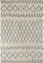 Moroccan Ivory Grey Shaggy Rug | 900 - Bargainia.com - 