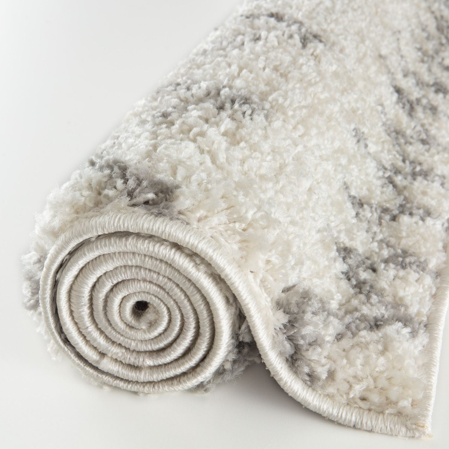 Moroccan Ivory Grey Shaggy Rug | 900 - Bargainia.com - 