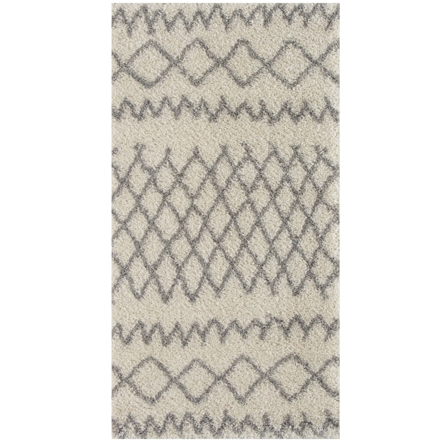 Moroccan Ivory Grey Shaggy Rug | 900 - Bargainia.com - 