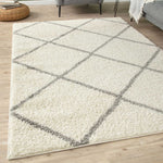 Moroccan Ivory Shaggy Rug | 500 - Bargainia.com - 