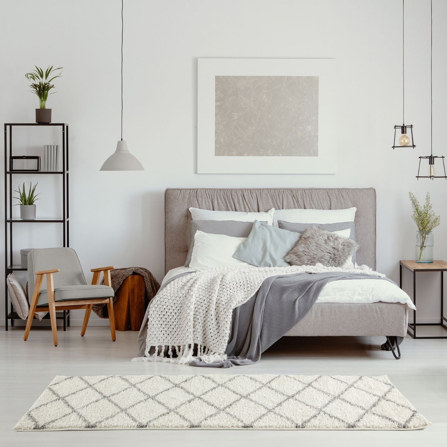 Moroccan Ivory Shaggy Rug | 500 - Bargainia.com - 