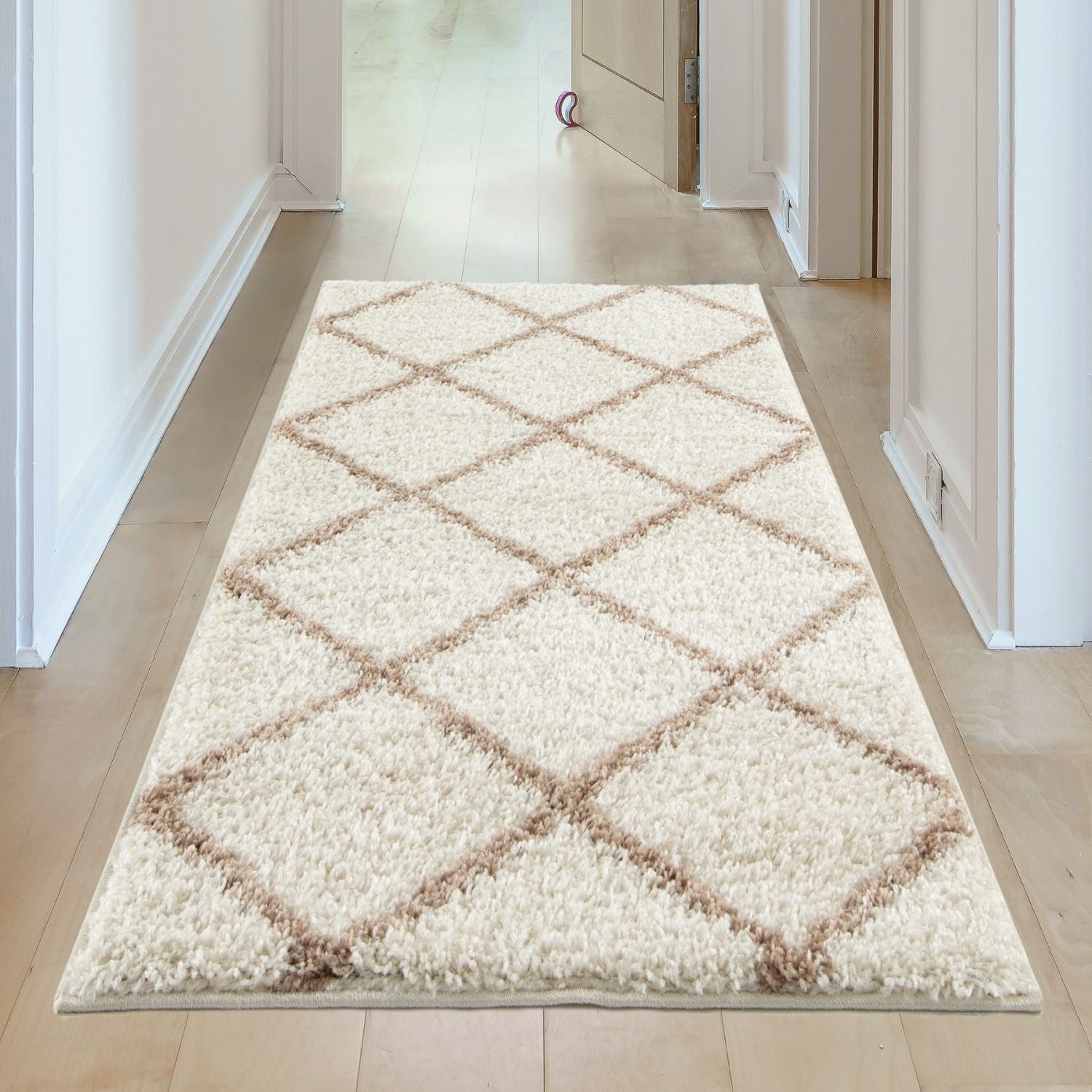 Moroccan Ivory Shaggy Rug | 530 - Bargainia.com - 5056584503029 - 3190