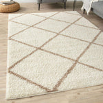 Moroccan Ivory Shaggy Rug | 530 - Bargainia.com - 