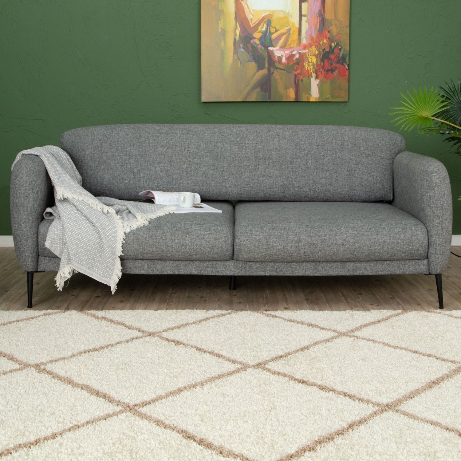 Moroccan Ivory Shaggy Rug | 530 - Bargainia.com - 5056584503029 - 3190